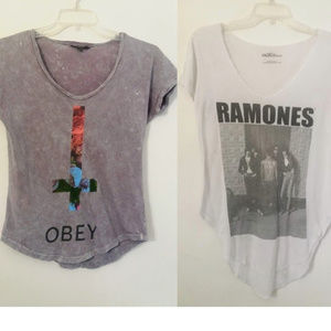 OBEY + RAMONES Distressed T-Shirt Bundle